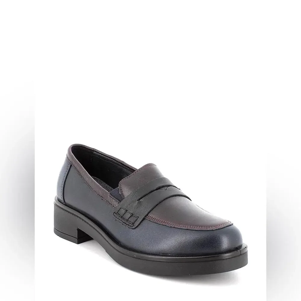 Igi & Co NWOB Italian leather loafers tri color dark academia classic preppy 37